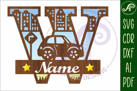 Car Capital Monogram Letter W SVG SVG APInspireddesigns 