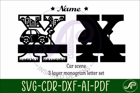 Car Capital Monogram Letter X SVG SVG APInspireddesigns 
