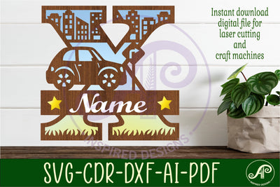 Car Capital Monogram Letter X SVG SVG APInspireddesigns 