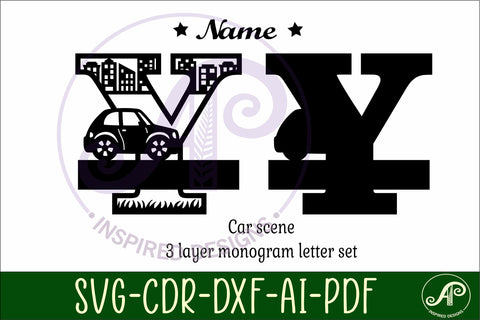 Car Capital Monogram Letter Y SVG SVG APInspireddesigns 