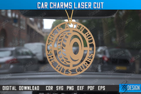 Car Charms Bundle | Engraved Car Accessories | Suspension for Car Mirror | CNC Files SVG Fly Design 