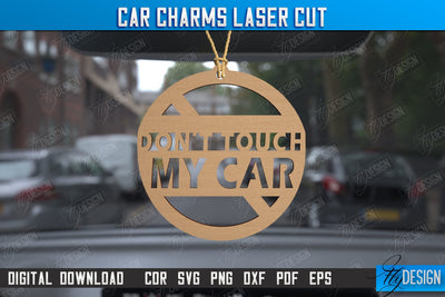 Car Charms | Engraved Car Accessories | Suspension for Car Mirror | CNC File SVG Fly Design 