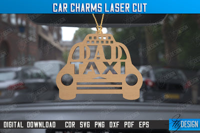 Car Charms | Engraved Car Accessories | Suspension for Car Mirror | CNC File SVG Fly Design 