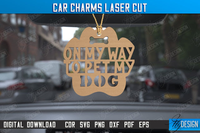 Car Charms | Engraved Car Accessories | Suspension for Car Mirror | CNC File SVG Fly Design 