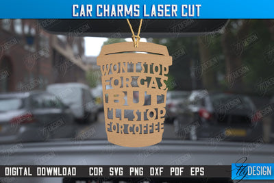 Car Charms | Engraved Car Accessories | Suspension for Car Mirror | CNC File SVG Fly Design 