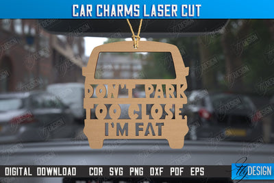 Car Charms | Engraved Car Accessories | Suspension for Car Mirror | CNC File SVG Fly Design 