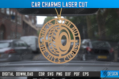 Car Charms | Engraved Car Accessories | Suspension for Car Mirror | CNC File SVG Fly Design 