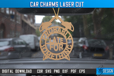 Car Charms | Engraved Car Accessories | Suspension for Car Mirror | CNC File SVG Fly Design 
