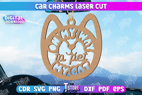 Car Charms Laser Cut Bundle, Car Hanger SVG, Car Accessory, Wooden Car Charms, Car Ornament SVG The T Store Design 