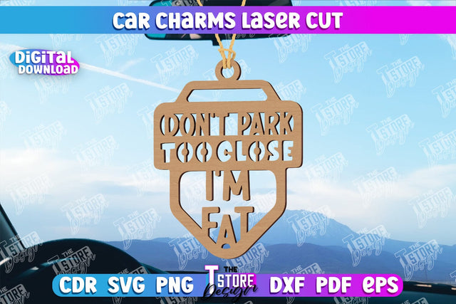 Car Charms Laser Cut Design, 3d Car Ornament, Wooden Car Hanger SVG SVG The T Store Design 
