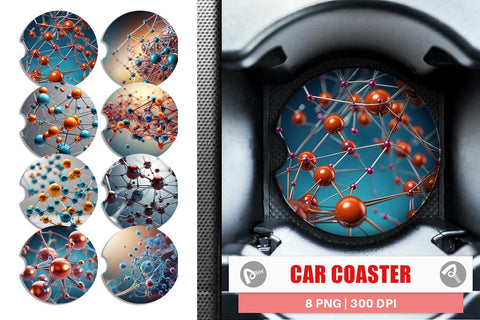Car Coaster 3D Atom Sublimation artnoy 