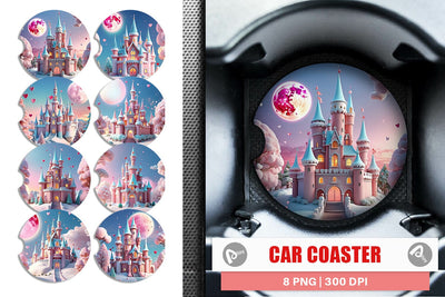 Car Coaster 3D Castle Sublimation artnoy 