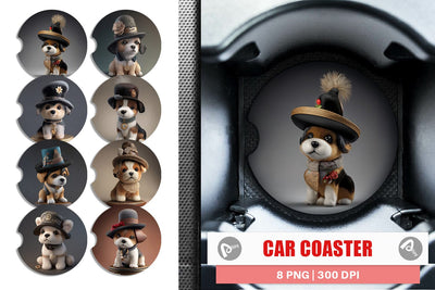 Car Coaster 3D Dog Sublimation artnoy 