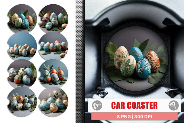 Car Coaster 3D Easter Eggs Sublimation artnoy 