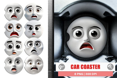 Car Coaster 3D Face Expressions Sublimation artnoy 