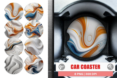 Car Coaster 3D Fluid Abstract Sublimation artnoy 