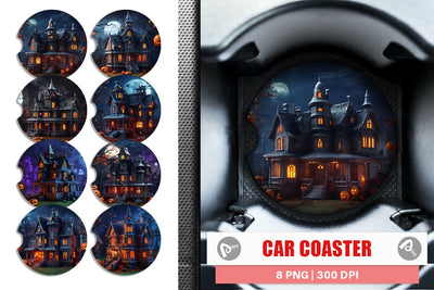 Car Coaster 3D Haunted House Sublimation artnoy 