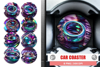Car Coaster 3D Holographic Shape Sublimation artnoy 