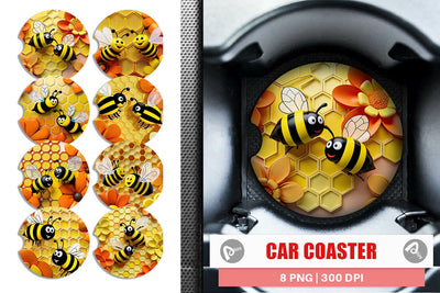 Car Coaster 3D Honeycomb Sublimation artnoy 