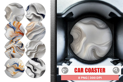 Car Coaster 3D Liquid Abstract Sublimation artnoy 