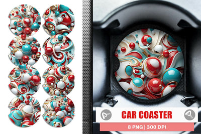 Car Coaster 3D Orb Christmas Sublimation artnoy 