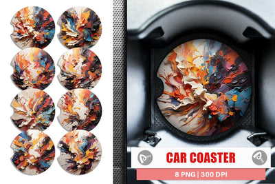 Car Coaster 3D Paint Splashes Sublimation artnoy 