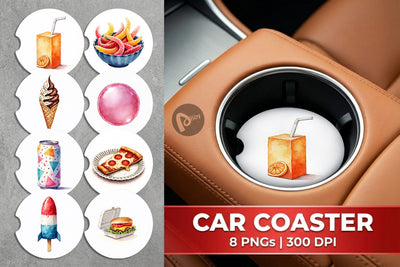 Car Coaster 90s Snack Nostalgia Sublimation artnoy 
