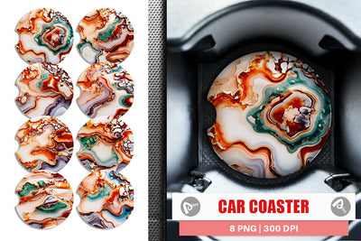 Car Coaster Abstract Agate Sublimation artnoy 