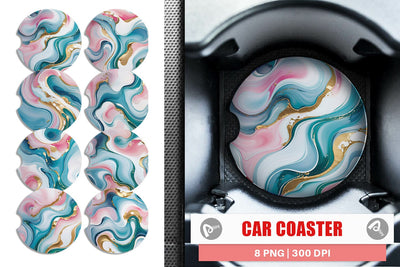 Car Coaster Abstract Fluid Sublimation artnoy 