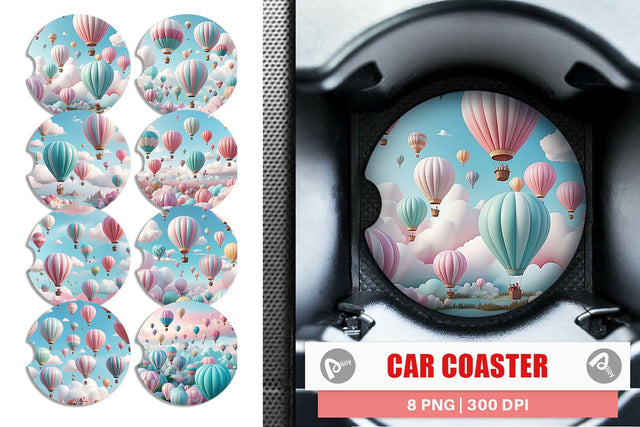 Car Coaster Air Balloons Sublimation artnoy 