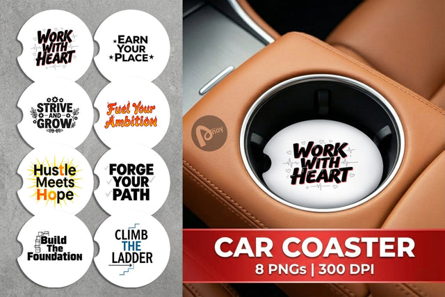 Car Coaster Ambitious Career Starter Quotes Sublimation artnoy 