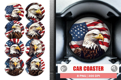 Car Coaster American Eagle Sublimation artnoy 