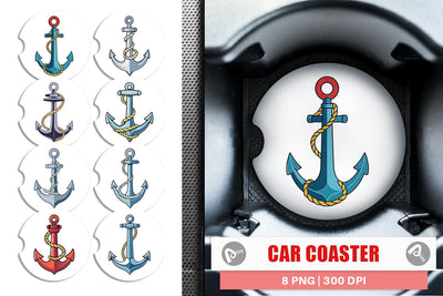 Car Coaster Anchor Rope Sublimation artnoy 