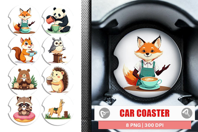 Car Coaster Animal Finest Brew Sublimation artnoy 