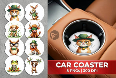 Car Coaster Annoyed Retro Animals Sublimation artnoy 