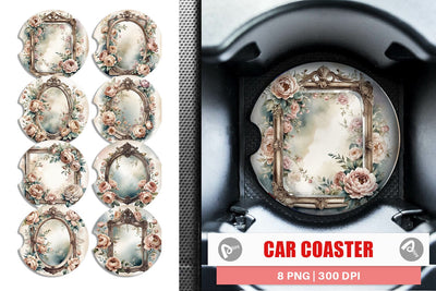 Car Coaster Antique Mirror Sublimation artnoy 