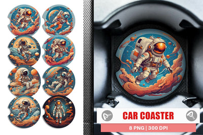 Car Coaster Astronaut Illustration Sublimation artnoy 