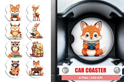 Car Coaster Autumn Forest School Sublimation artnoy 