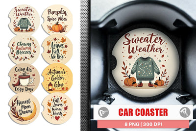 Car Coaster Autumn Glow Quotes Sublimation artnoy 