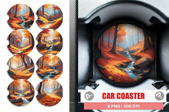Car Coaster Autumn Vibrant Beauty Sublimation artnoy 
