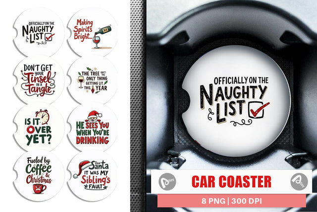Car Coaster Awkward Family Christmas Quotes Sublimation artnoy 