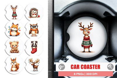 Car Coaster Awkward Nordic Woodland Sublimation artnoy 