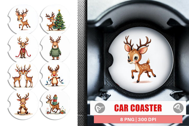 Car Coaster Awkward Reindeer Academy Sublimation artnoy 