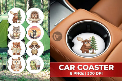 Car Coaster Awkward Wilderness Watercolor SVG artnoy 