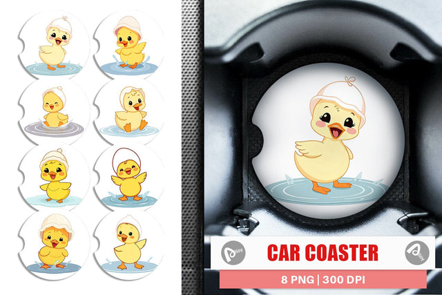 Car Coaster Baby Duck Sublimation artnoy 