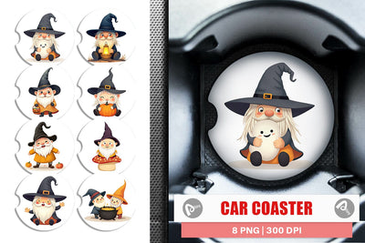 Car Coaster Baby Gnome Halloween Sublimation artnoy 