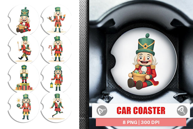 Car Coaster Baby Nutcracker Fun Sublimation artnoy 