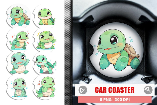 Car Coaster Baby Sea Turtle Sublimation artnoy 