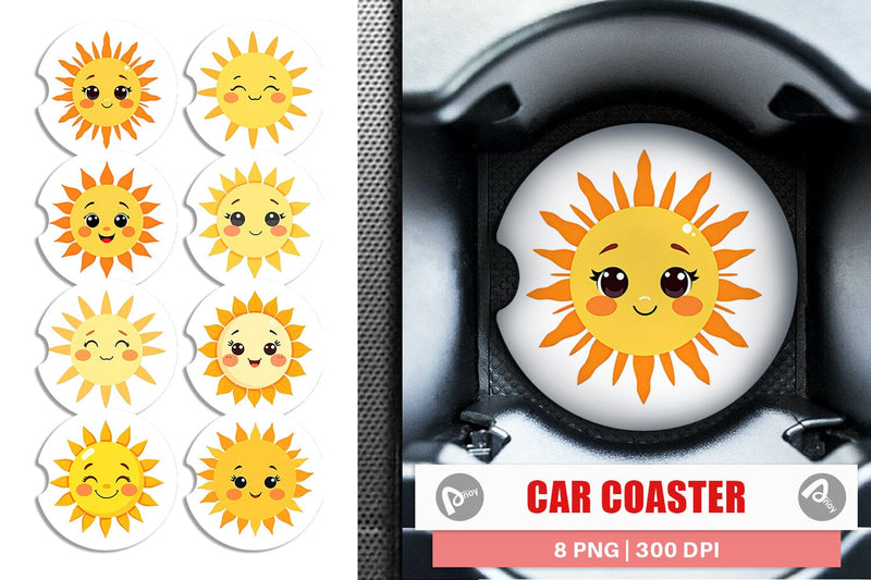 Car Coaster Baby Sun Sublimation artnoy 