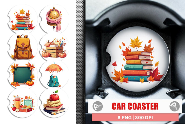 Car Coaster Back to Autumn Sublimation artnoy 